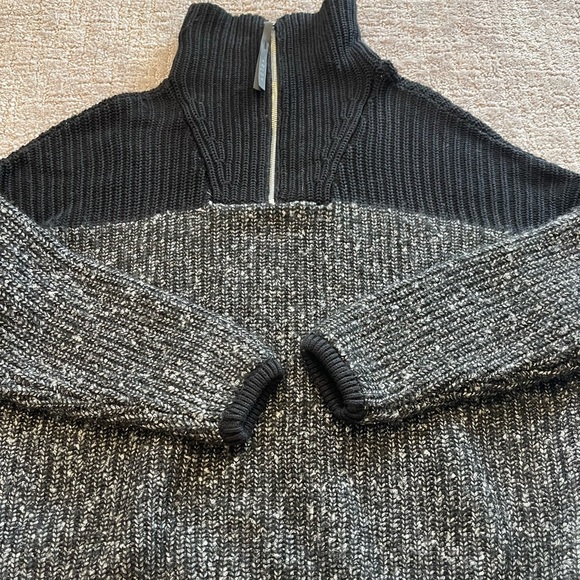 Varley Willard 1/2 Zip Knit Sweater, Black and Gray, High Neck, Relaxed, XS - Picture 13 of 16